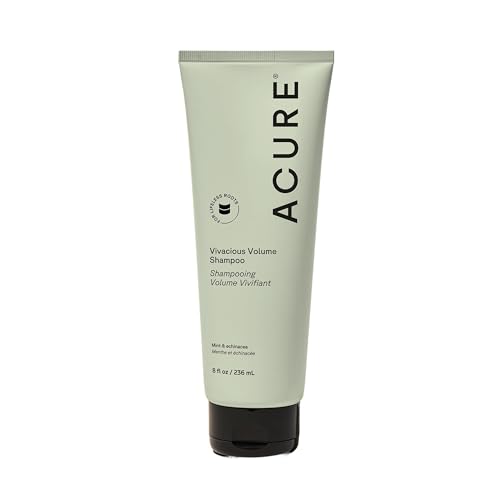 Acure Vivacious Volume Shampoo - Volumizing Shampoo for Fine Thin Hair, Add Body and Thicken Thinning Hair for Women & Men, Scalp Treatment with Mint, Sulfate & Paraben Free, Vegan - 8 fl oz