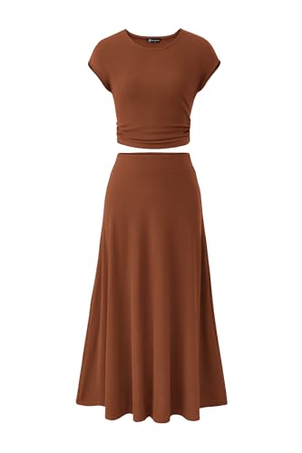 PRETTYGARDEN Two Piece Skirt Set for Women 2025 Summer Spring