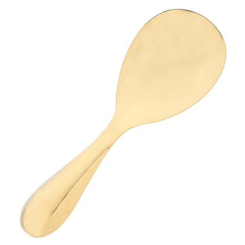 PRETYZOOM Gold Stainless Steel Rice Serving Spoon High Gloss Mirror Finish Kitchen Rice Spoon for Salad Soup and Noodle Serving Elegant Gold Tableware for Home and Restaurant