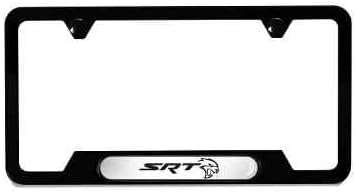 Mopar 82215526 License Plate Frame License Plate Frame, Polished, SRT Hellcat logo - top two holes