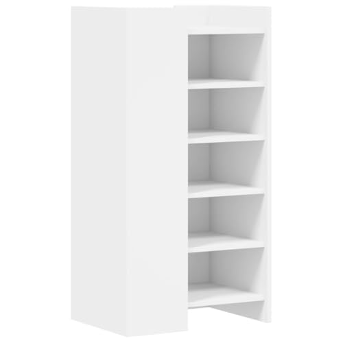 Armoire à chaussures blanche 52 cm meuble rangement angle bois