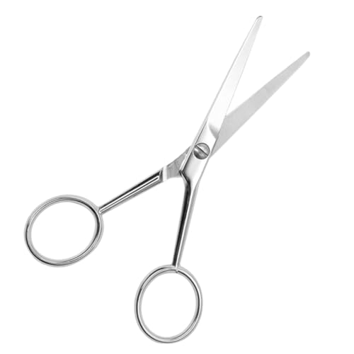 Gatuida Forbici Cosmetiche Per Rifinire La Barba in Acciaio, Forbici Piccole Antiscivolo Punta Dentata Per Barba, Del Naso e Sopracciglia Uomo, Toelettatura Personale Da Bagno