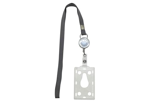 Protetor/Porta Bilhete Único Com Cordão Retrátil Roller Clip (Cinza)