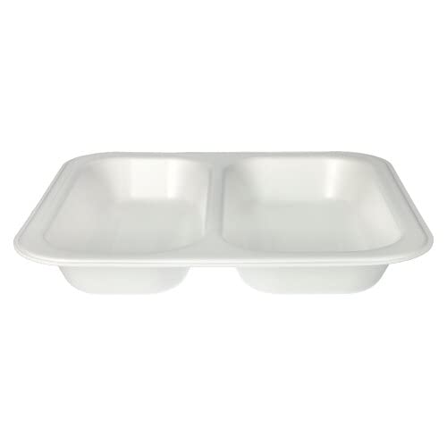 200 Siegelschalen, XPS, 2-geteilt, 1250 ml, 24,5 x 26,5 cm weiss Menüschalen
