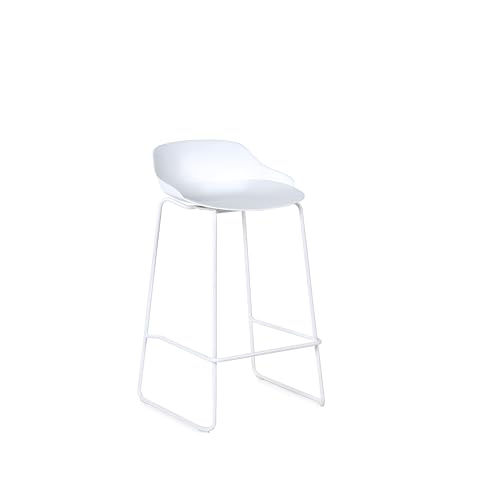 Tabourets Rocco Julian Bowen blancs en polypropylène design épuré 83 cm - 6
