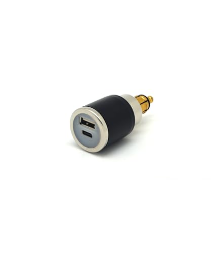 Image of Cliff Top 28W Hella /DIN Powerlet Motorcycle Charger, USB-C & USB-A, 12V /24V | 28W Type-C PD, 2A USB-A port, waterproof Hella DIN /Powerlet plug, 12V-24V fit, compatible with BMW Ducati Triumph, phone /GPS