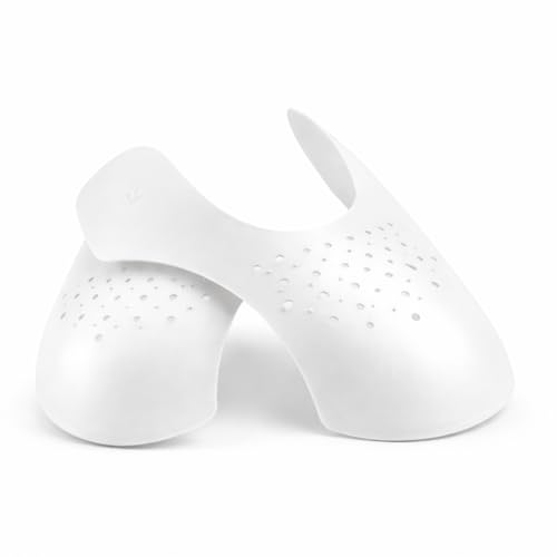 Image of Shoe for Sneakers & Shoes | Anti Crease Toe Box Guards | Prevents Wrinkles & Cracks | Comfortable Breathable Shoe Shields | Black & White | Large & Small Sizes