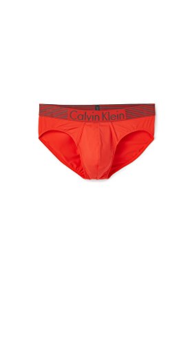 Calvin Klein Men's Underwear Iron Strength Micro Hip Briefs, Ryan Red, X-Large