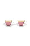 PiP Studio Set/2 Espresso Tasse & Untertasse La Majorelle Rosa 120ml