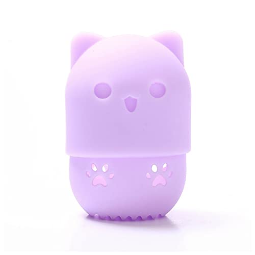 Éponge De Maquillage Kitten Beauty Powt Powder Poudre Porte-poussière Porte-poussière Maquillage Porte-œufs Porte-œufs Portable Silicone Soft Silicone Cosmétique Base d'éponge Éponge Maquillage Fond D