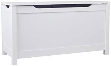CruiseTech Wooden White Toy Box Organizer Storage Chest Ottoman Basket Box & Sitting Bench
