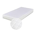 Baby Cot Mattress Quilted Breathable Foam Mattress -Compatible For Graco Red Kite and Mamas & Papas Fully Anti-Allergenic Removable Cover (90 x 60 x 7.5 cm)
