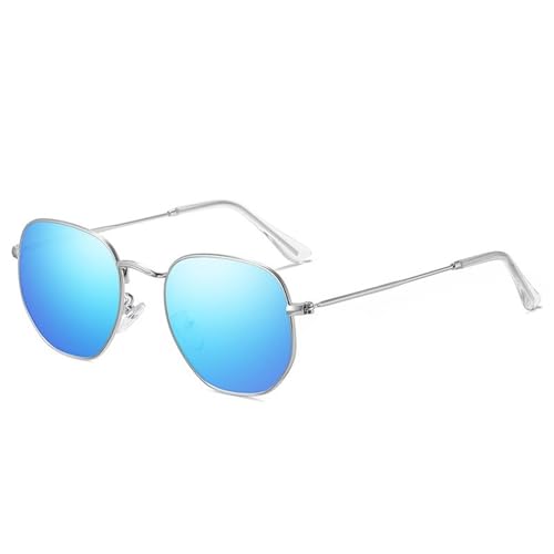 Lunettes de soleil polarisées polygonales en métal pour hommes et femmes tendance