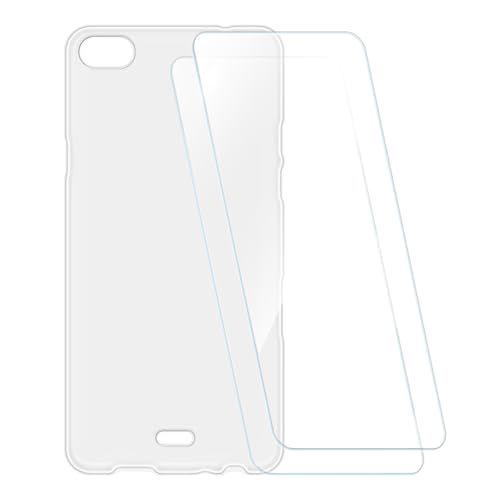 ESCAMOT Bedruckte Hülle + 2 Glas Schutzfolie Kompatibel mit Wiko Highway Pure 4G, Stoßfeste Weiche Cover & HD Klare Tempered Glass Folie (Weiß)