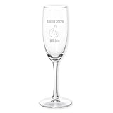 LALALO Sektglas Mittelfinger Examen Gravur 180 ml