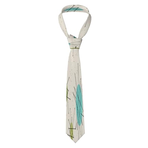 Iconic Atomic Starbursts Men'S Classic Silk Smooth Tie, Suitable For Pairing With Formal Occasions