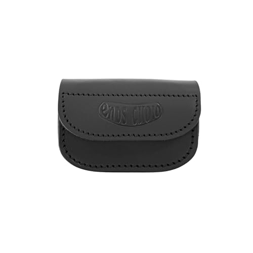 ends cuoio Borsa in Pelle Compatibile con Telepass per Moto, Borsa in Pelle Manubrio Adatta a Telepass, Borsa 100% Made in Italy Vera Pelle, Gadget Moto, Harley Davidson Accessori (Nero, Large)