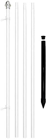 Flags Importer 13ft Aluminum (White) Outdoor Pole with Ground Spike
