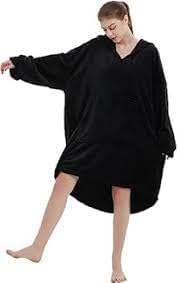 Bomb Oversized Wearable Blanket with Hood One Size Up to 135k for Men and Women Made of (Black)