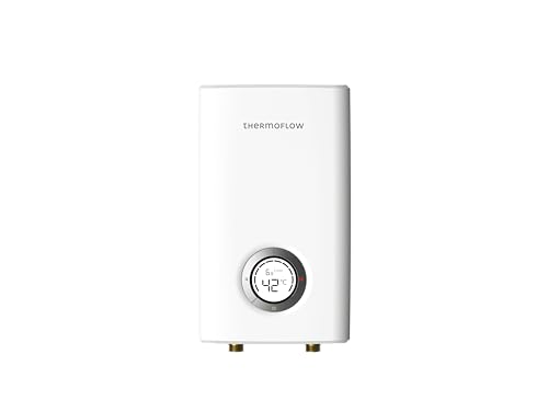 Thermoflow Elex 10 kW Durchlauferhitzer 230 V druckfest | Warmwasserbereiter bis 55 °C | G 1/2“ Anschluss | 5,6 L / min | Durchlauferhitzer für Küchenspüle, Waschtisch oder Bad