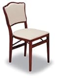 Baron Barclay Folding Wood Chairs Cherry Finish - Upholstered Back (Set of 2)