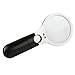 GPCT Handheld 45X / 3X Illuminated Magnifying Magnifier Glass W/ 3 LED. Includes 2 Magnification Lenses- Seniors/Macular Degeneration/Reading Maps/Jewellery/Coins/Watch/Computer Repair/Crafts/Stamps