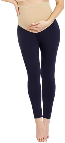 Motherhood Maternity Women's Maternity Essential Stretch Full Length Secret Fit Belly Leggings, Navy, Medium