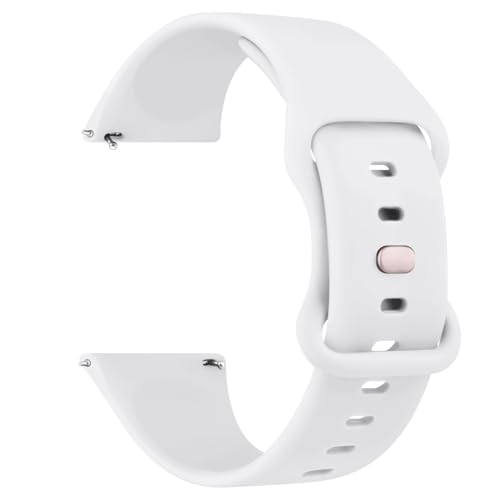Mugust Straps Compatible for Samsung Galaxy Watch 3 41mm 42mm/Samsung Galaxy Watch Active 2 40mm 44mm/Samsung Gear Sport, 20mm Soft Watch Replacement for Samsung Galaxy Watch 3 41mm (20mm, White)