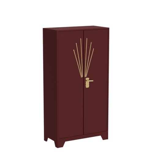 Image of GODREJ INTERIO Centurion 2-Door Steel Almirah (Burgundy), 1-Year Warranty, 1 Motion Sensor LED Light, 1 Shelf, 1 Locker