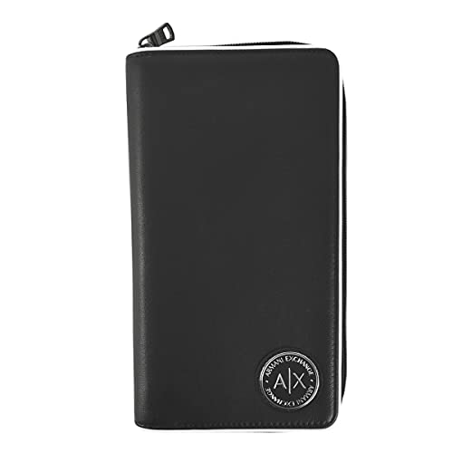 [ARMANI EXCHANGE] アルマーニ エクスチェンジ ラウンドファスナー長財布 ジップウォレット メンズ ブラック 958055 1P011 42520 BLACK/WHITE ZIP AROUND