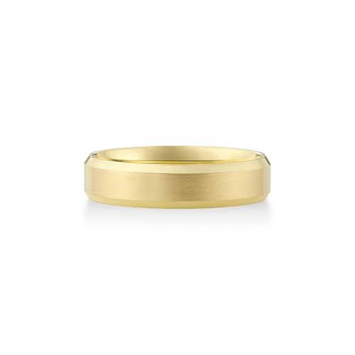 Image of Oxford Ivy Mens Wedding Band 14K /10K Solid Gold 5mm Flat Beveled Edge Ring