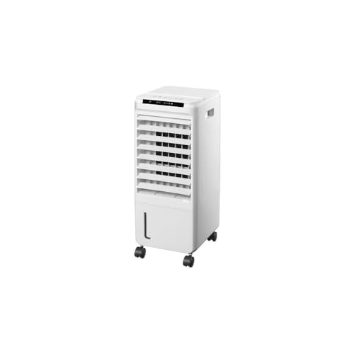 ABRILA- Climatizador Evaporativo Nieve Blanco 80W | Humidificador, Acumulador de Frío y 3 Velocidades | Con Remoto y Temporizador