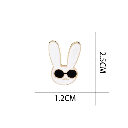A Rabbit Wearing Sunglasses Brooch Lapel Pin Metal Enamel Delicate Brooch Pin Accessory for Backpack Clothes Hat Decoration Badges for Women Men Girls Kids Gift2