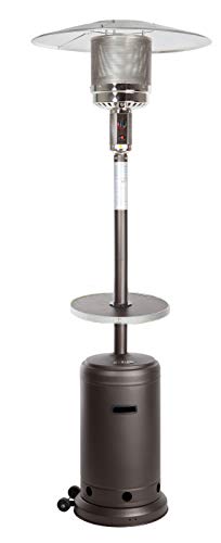 Fire Sense 46,000 BTU [XL-Series] Mocha (Matte Finish) Patio Heater w/Drink Table