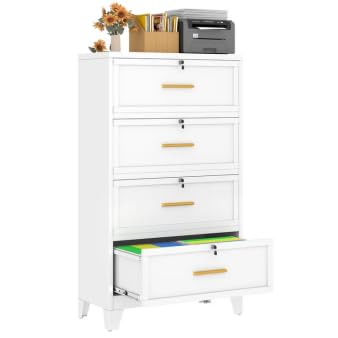 Winiowa 4-Drawer Metal Lateral File Cabinet with Lock