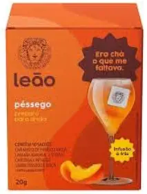 Leão Chá Gelado Sabor Pêssego, Sachê para Preparo de Drinks, 20g