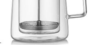 Keltorio French Press - Prensa de café de 1 litro, doble pared, cristal con filtro de acero inoxidable, cafetera para café y té, apta para lavavajillas, para casa y oficina (1000 ml)