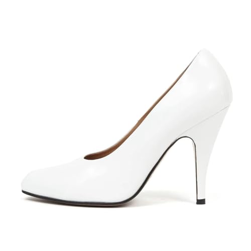 Pazzion Women's Classy Closed Almond Toe Pumps Slip On Chunky High Heels Solid Basic Work Shopping Professional Shoes Size 4-16 US2