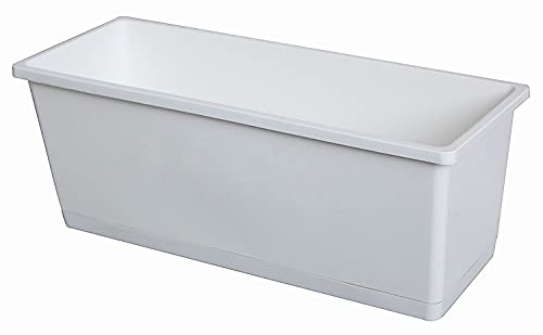 Fuchs seit 1895 Jardinere OLIVERA 25cm Pflanzkasten mit Untersetzer aus Kunststoff in versch. Farben, Farbe:weiß