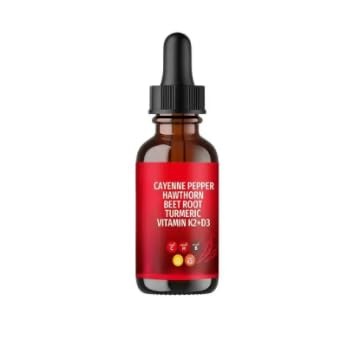 Cayenne-Pfeffer, Weißdorn, Rübenwurzel, Kurkuma, Curcumin, Cayenne-Gesundheit, sanfte Formel, vegan-freundlich, leicht absorbiert | Vascu-Flow-Tropfen