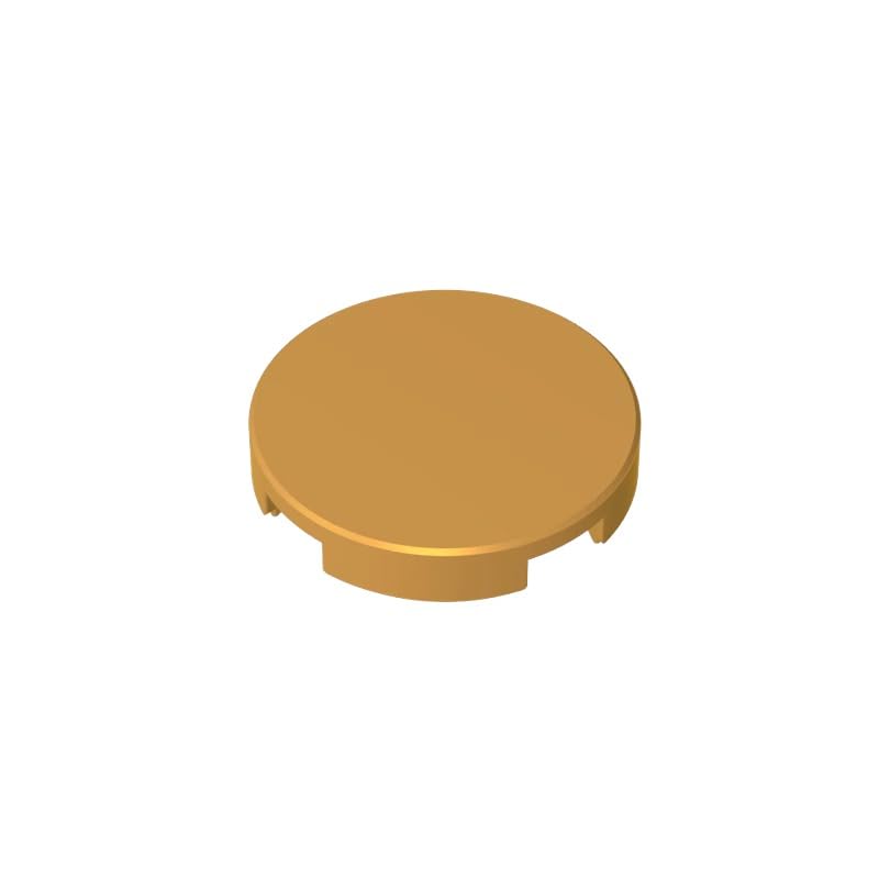 Gobricks 14769 Circular Plate Tile Round 2x2 with Bottom Stud Holder 50 Pieces GDS-611 Compatible with Lego Building Blocks Color:Pearl Gold — image 1