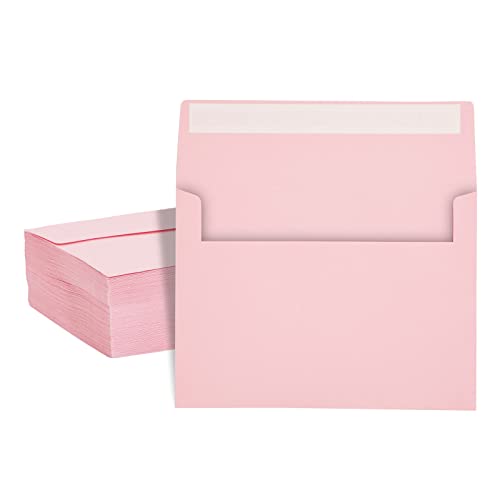 Quadratische Einladungsumschläge für Geburtstage, Hochzeiten, Grußkarten (Rosa, 200 Stück) Cover