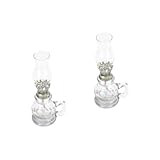 Lampe à huile de bureau : verre transparent et matériau en mèche de coton, et , bonne transmission lumière et facile à nettoyer, lampe à huile de fête de mariage