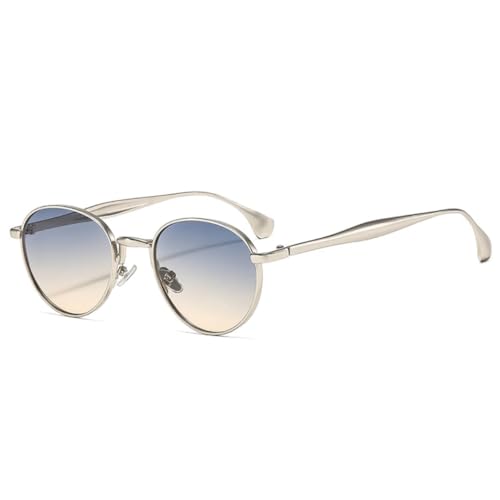 Lunettes de soleil rondes rétro métal verres dégradés tendance UV400