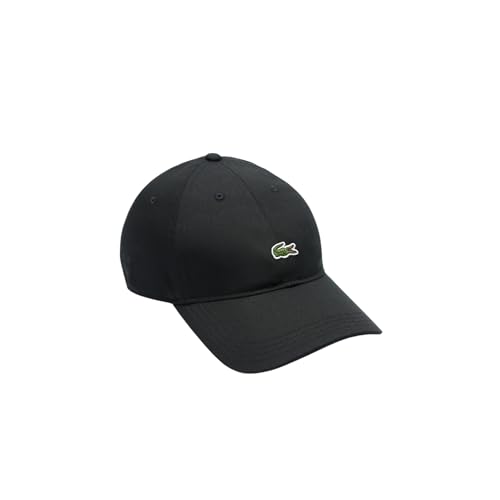 Lacoste Unisex Organic Cotton Twill Cap, One Size, Black