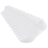 DarkCom Low Cut Ankle Socks for Women and Men, 8 Pairs Thin Cotton, Size 5-9, White
