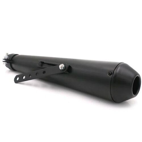 Marmitta MEGATON Universale Moto Cafe Racer Scrambler Terminale di Scarico (Nero opaco)
