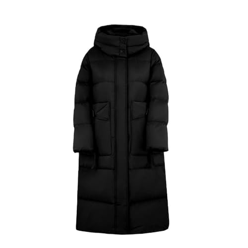 Doudoune longue d'hiver coréenne femme manteau col montant avec poche