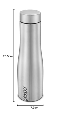 Image of Go24 pexpo Monaco 750 ISI Certified Stainless Steel Sports /Fridge Water Bottle with Steel Cap - 700ml, Silver | Eco Friendly | BPA Free | Water Bottle for Office, Gym, School, Yoga, Trekking