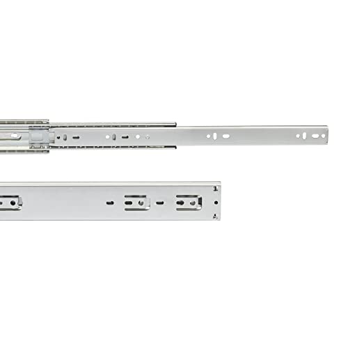 Emuca - Coppia Di Guide A Sfere Per Cassetti Di Grande Portata, Ad Estrazione Totale, Altezza 51Mm, 400, Zincato, 4 U. - 4